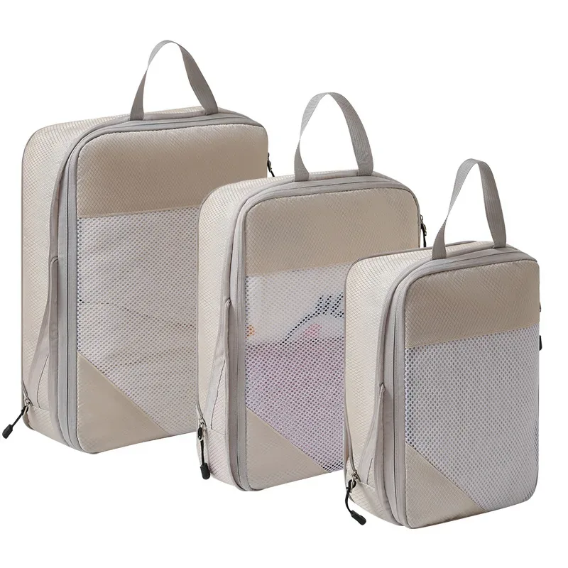 lot de 3 cubes de compression de voyage, organisateur de bagages, essentiels de voyage, cubes de compression pour bagages à main