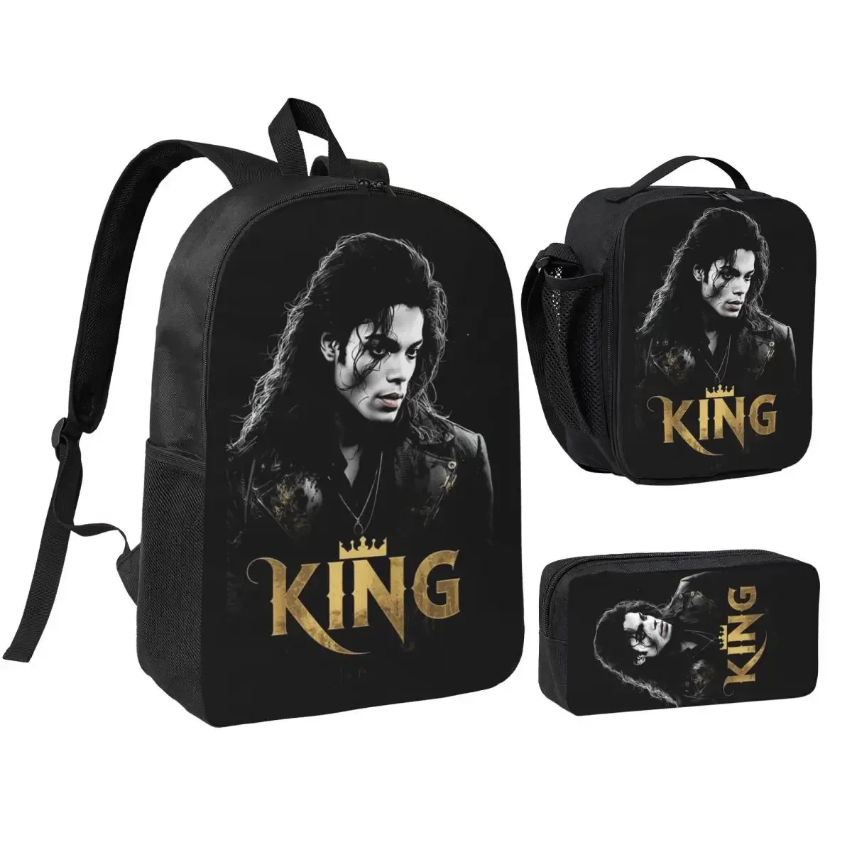 sac à dos 3 pièces/ensemble 261 mj dangerous tour pour étudiant, sac à bandoulière, sac à déjeuner, trousse à crayons