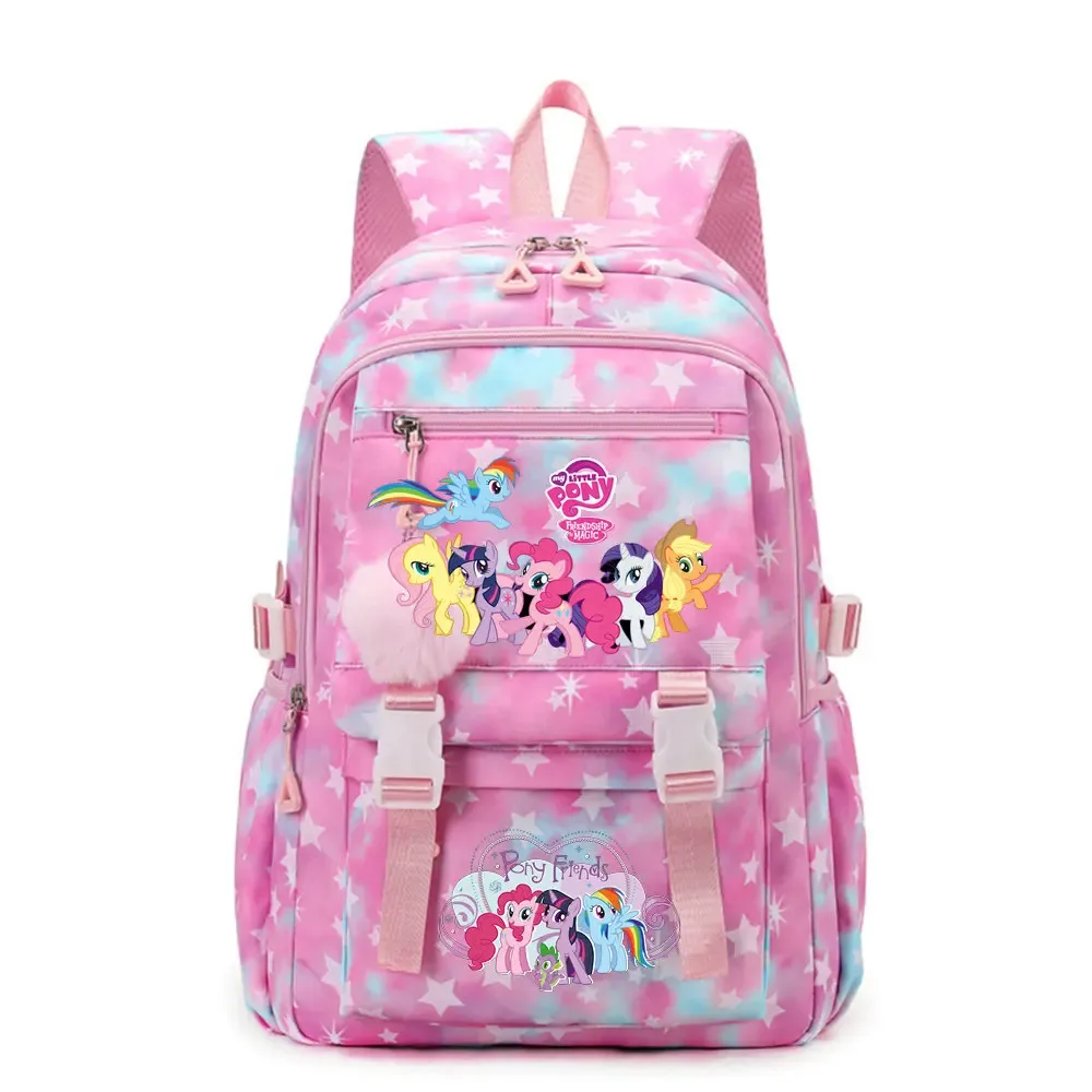 sac à dos d'étudiant imprimé my little pony, cartable de grande capacité pour adolescents, sac à dos de voyage pour ordinateur portable pour femmes