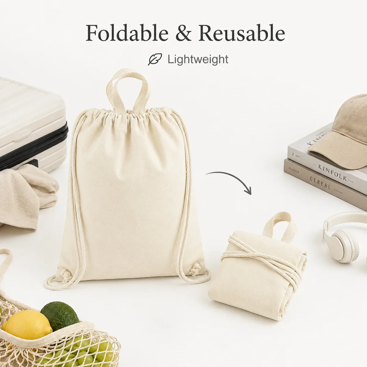 sac à dos en toile avec cordon de serrage 30x40cm, sac de sport en coton, sac de rangement léger et réutilisable pour l'école, le sport, les courses et le quotidien