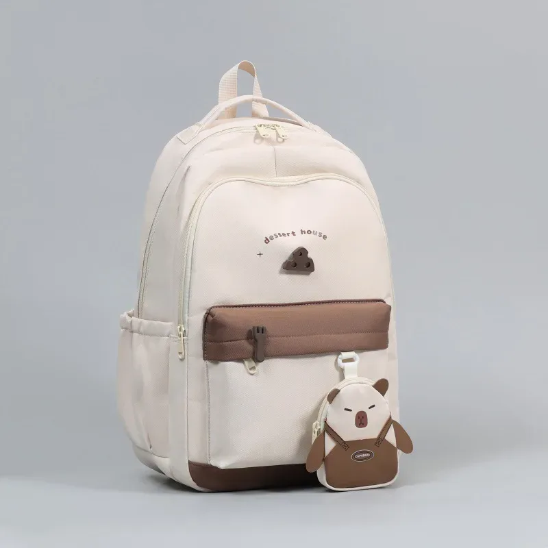 sacs à dos coréens pour adolescentes, look tendance, couleur unie, sacs de voyage grande capacité, sacs d'école