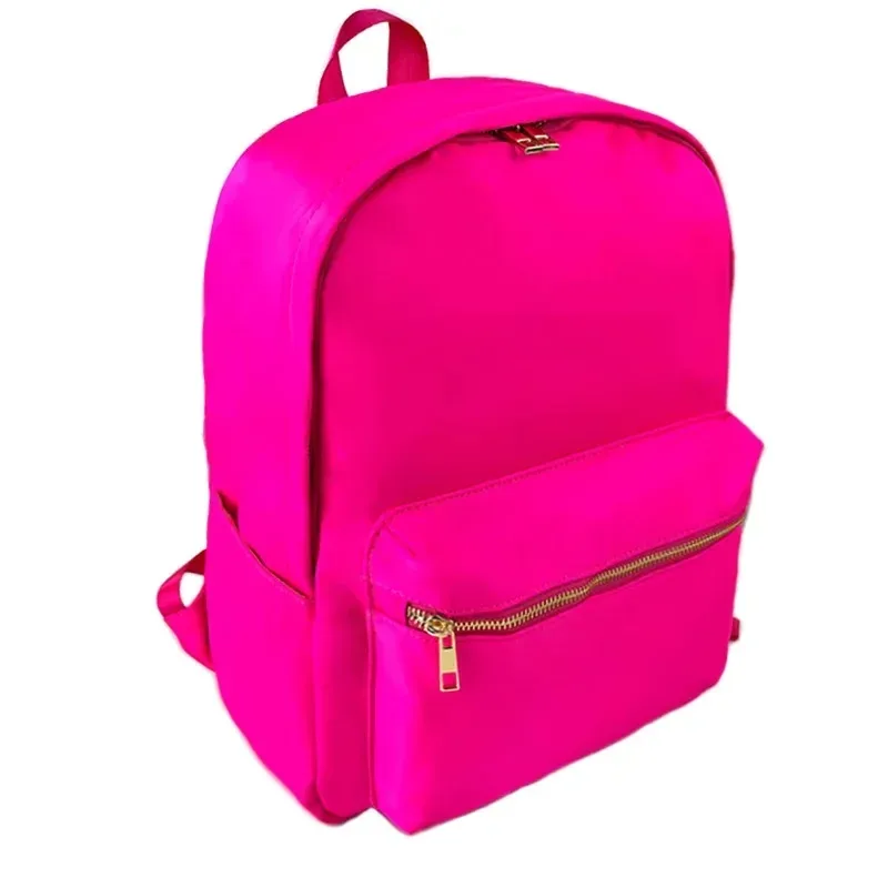 sac à dos en nylon imperméable grande capacité style simple, sac d'école décontracté, pochette de rangement pour les voyages et les activités de plein air
