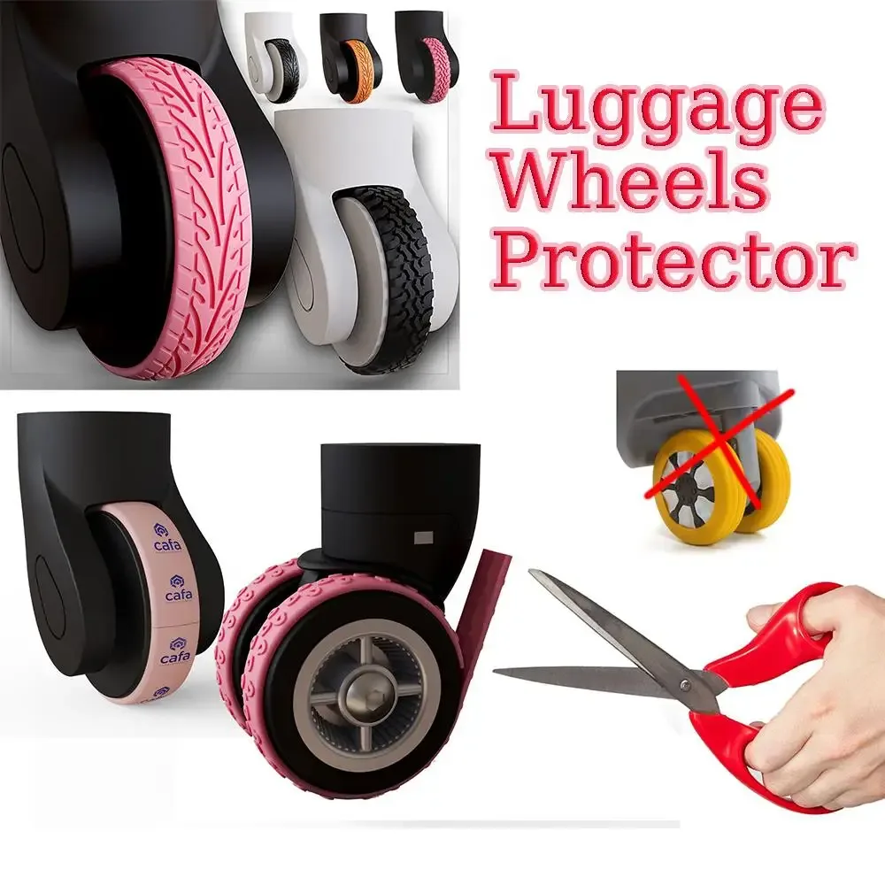 protecteur de roues de bagages en silicone, pièces de valise, essieux, protecteur de roues, réduit l'amortissement du bruit, boîte de chariot, roulettes, couverture 4/8 pièces