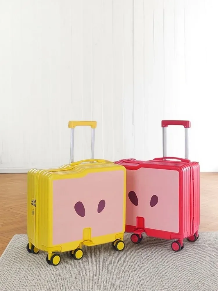 bagage pour enfants mignon, valise de 18 pouces, 20 pouces, imprimé pomme de dessin animé, avec roulettes, coffre de voyage léger avec 360 ° spinner