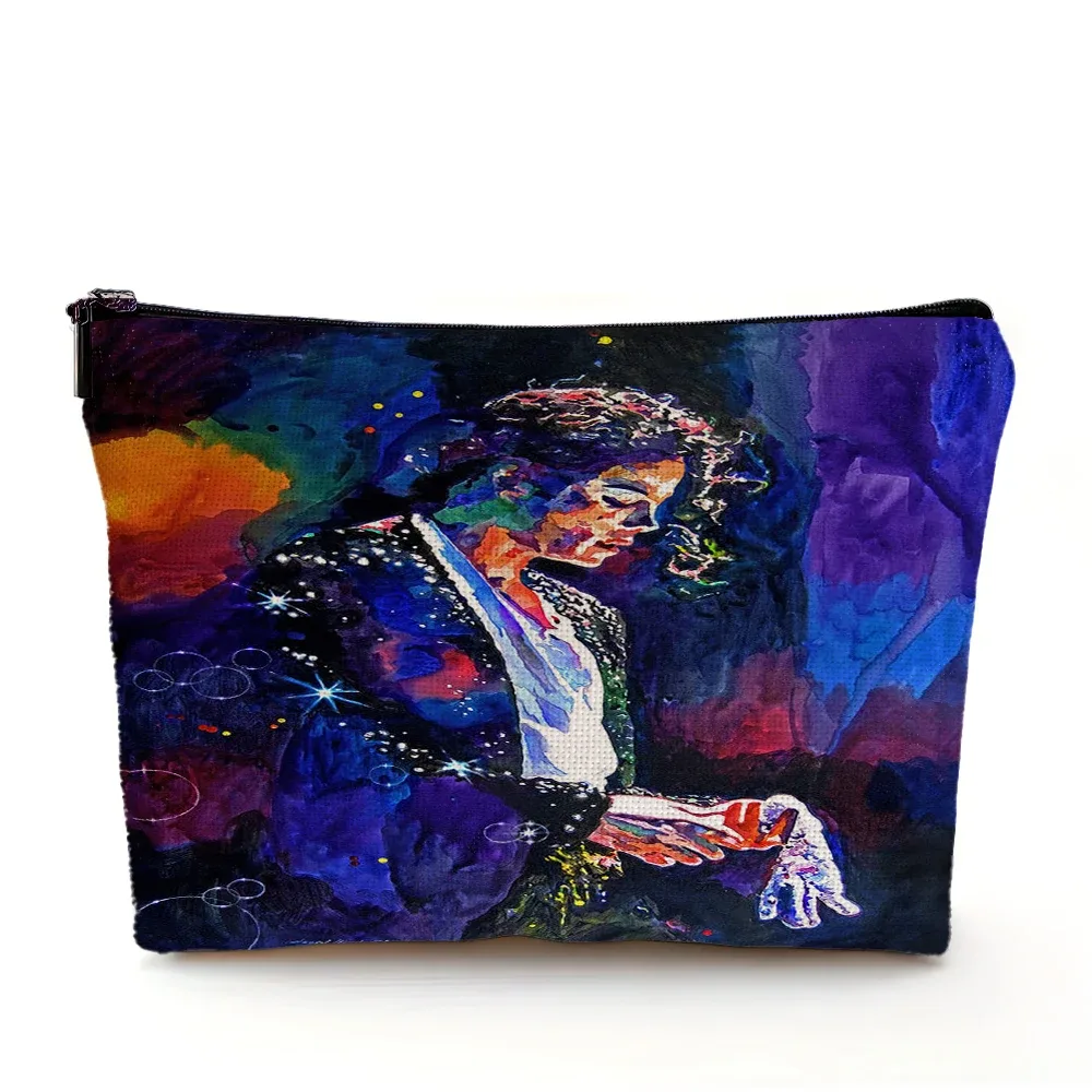 super star michael jackson sac cosmétique double impression sacs de maquillage femmes sac à main de mariage dame organisateur de voyage portefeuille enfant