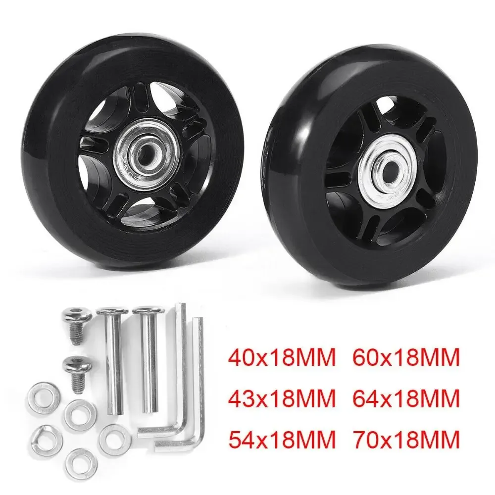 kit de réparation d'essieux silencieux durables avec vis, roues de bagage de voyage, pièces de valise, essieux de 40mm, 43mm, 54mm, 60mm, 64mm, 70mm