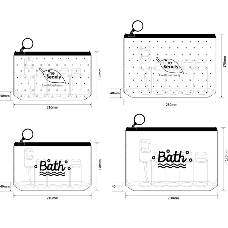 sacs à cosmétiques de voyage en pvc, imperméable, transparent, pour femmes, trousse de maquillage portable, organisateur de toilette, rangement, sac de maquillage, pochette de lavage