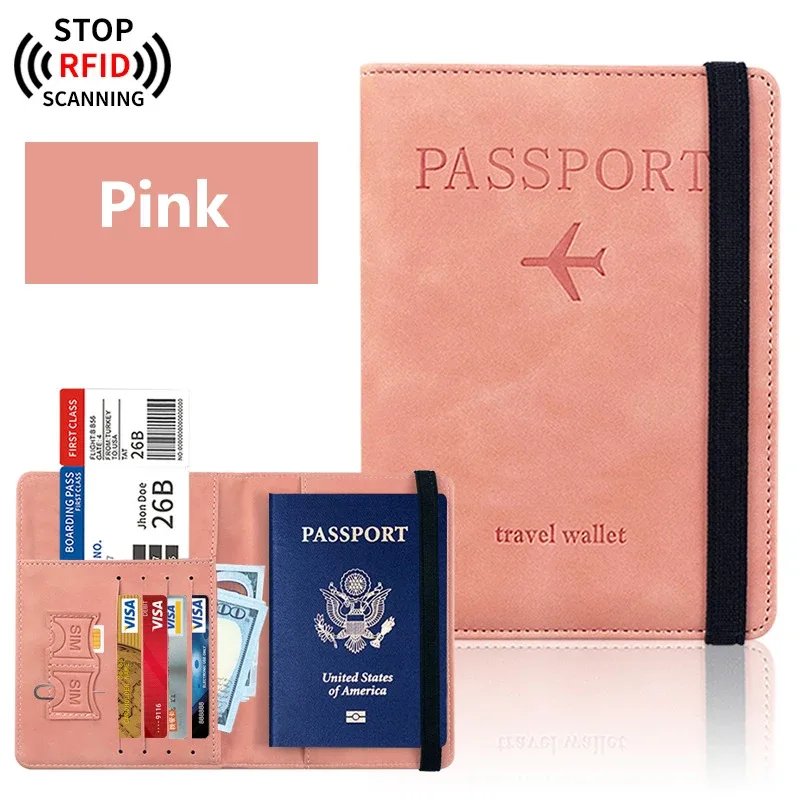 porte-passeport pour voyage essentials, étui portefeuille pour accessoires de voyage, porte-livres de passeport pour femmes/hommes