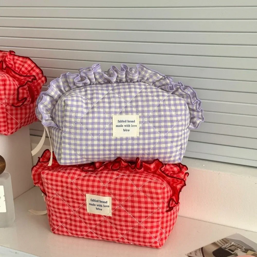 trousse de maquillage créative à volants, sac cosmétique portable multifonctionnel avec fermeture éclair, grande capacité, organisateur de toilette de voyage