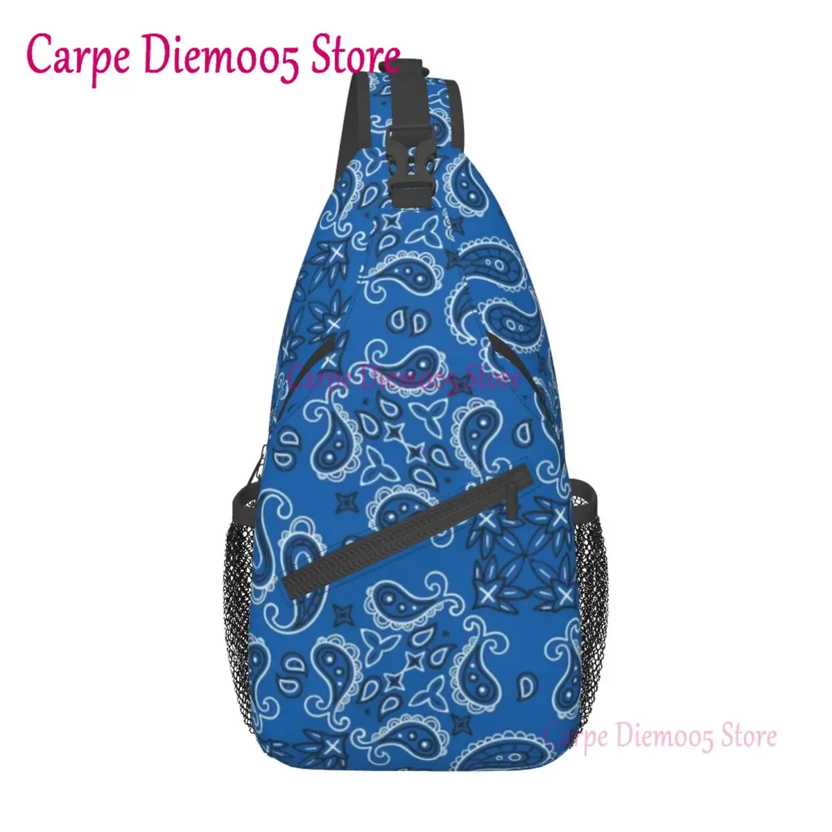 sac à dos bandana paisley chicano noir et blanc pour hommes, sac à bandoulière pour la randonnée
