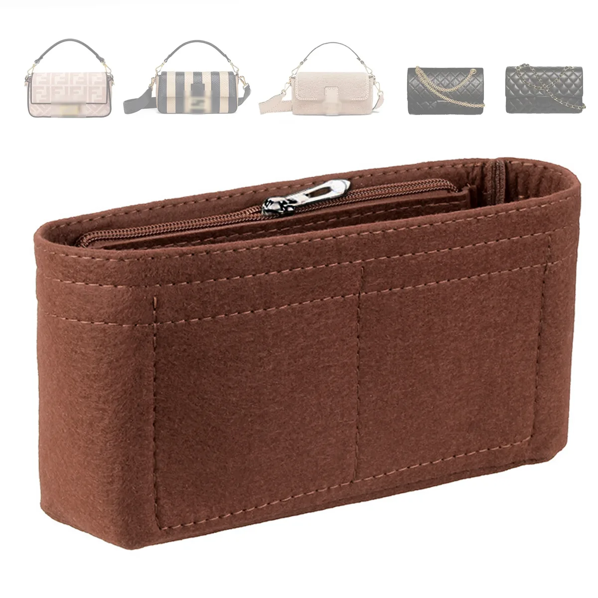 organisateur de sac à insérer en feutre, organisateurs de maquillage, doublure parfaite pour les sacs à main de marque pour femmes et les sacs à cosmétiques