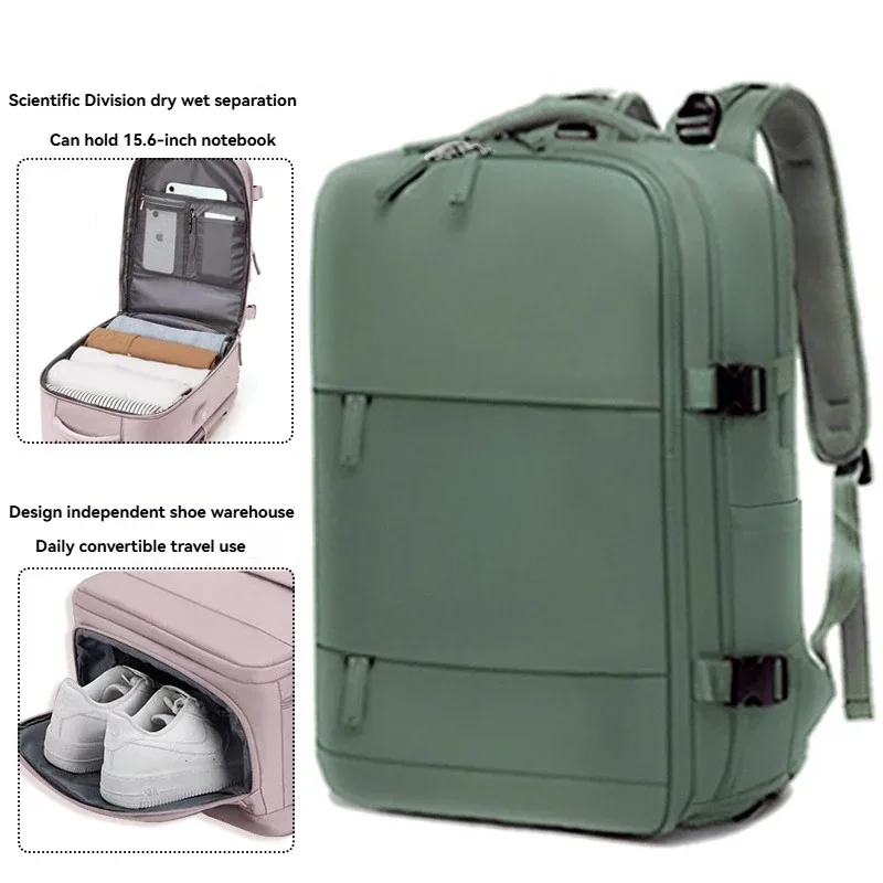 sac à dos grande capacité pour femme, séparation sec/humide, sacoche pour ordinateur portable, sac à dos multifonctionnel imperméable