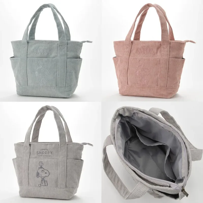 nouveau sac à main en velours côtelé snoopy pour femme, tendance et polyvalent, idéal pour les voyages et les étudiants, grande capacité, sac à bandoulière