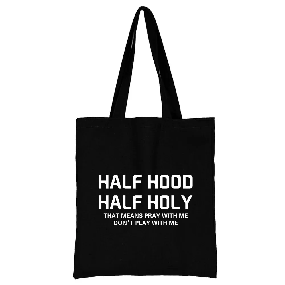 sac de courses en toile pour femmes, sacs à bandoulière, sac à main de shopping, sacs d'épicerie, texte imprimé, nouvelle mode, fourre-tout de rangement écologique