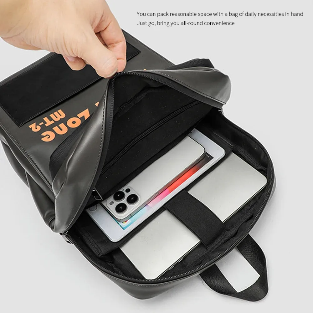 un sac à dos décontracté en pu avec effets rock rétro une pièce, un sac à dos avec lettres cool pour les adolescents.