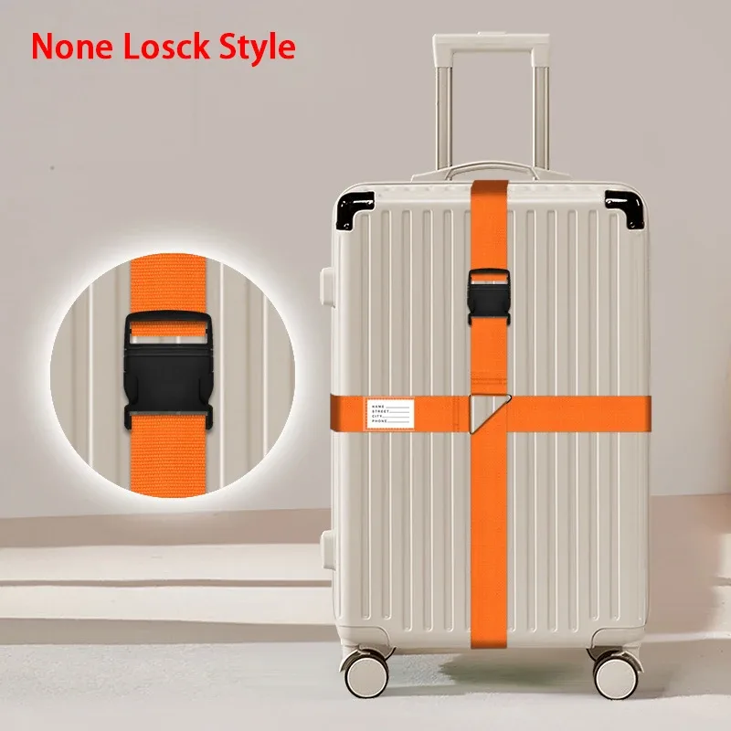 sangles de bagages en nylon avec porte-carte d'identité, réglables, pour l'organisation des bagages, avec serrure à combinaison, accessoires de voyage anti-perte