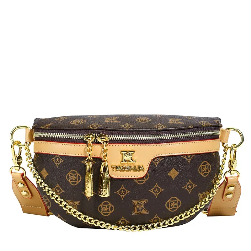 sac de taille de luxe pour femme, style britannique, imprimé classique, sac à bandoulière polyvalent, sac de poitrine pour femme