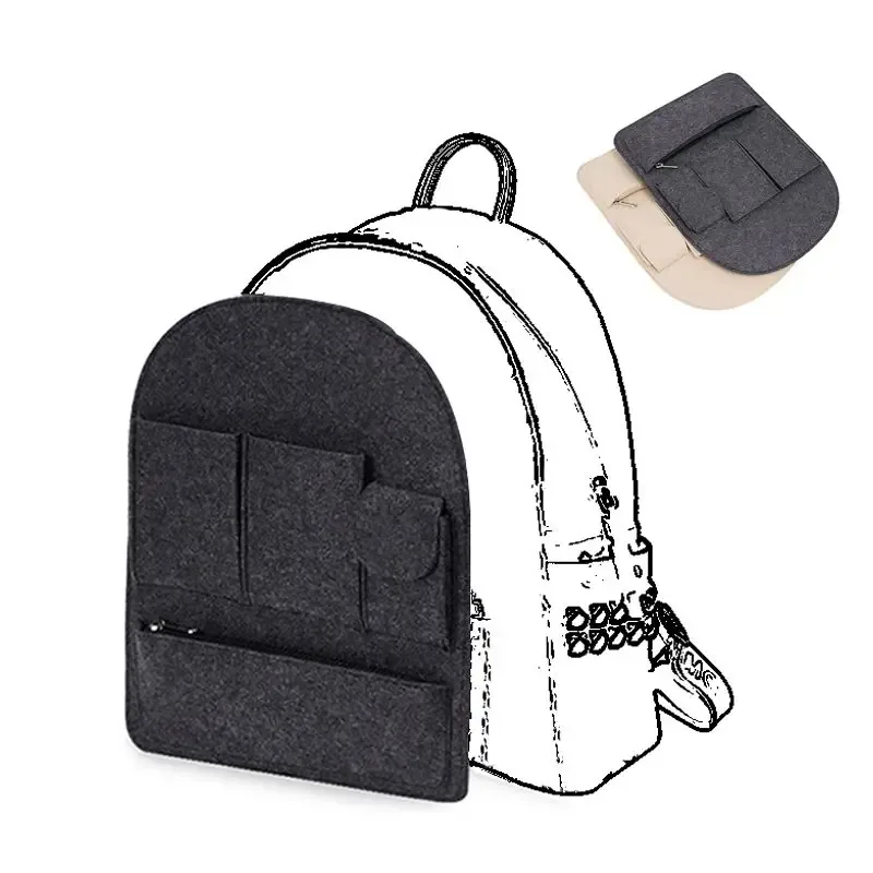 doublure intérieure en feutre, espace de rangement extensible, accessoires de mise à niveau pour sac à dos mcm, sac d'école de voyage, organisateur, poche de doublure de tri