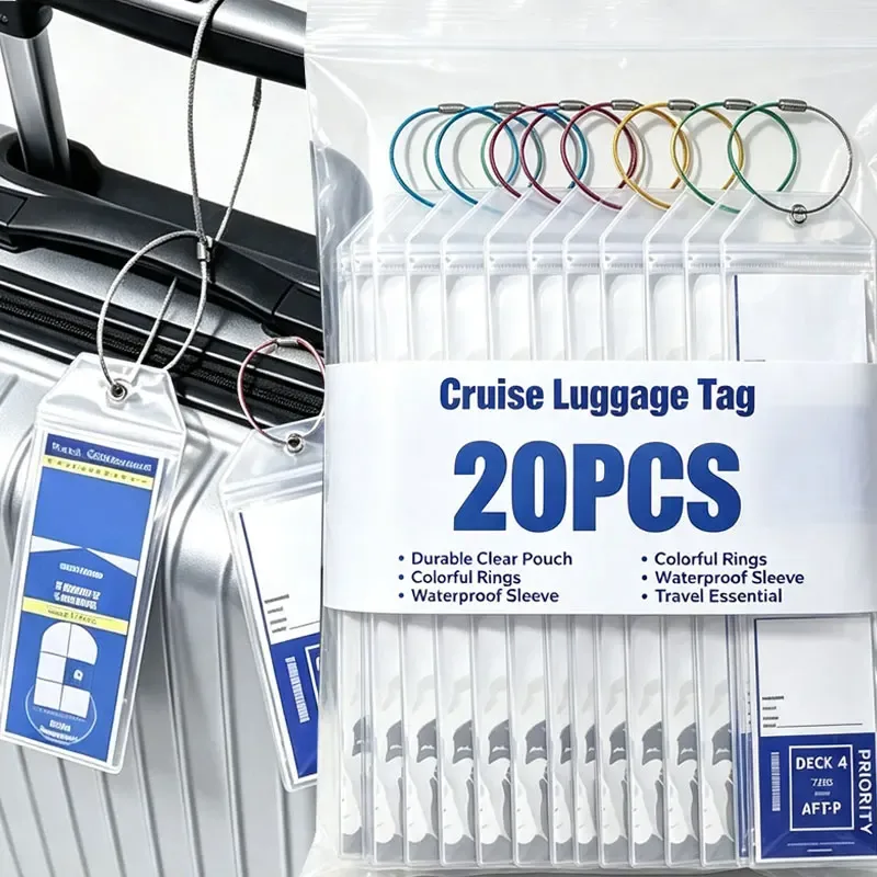 Nouvelles étiquettes de bagage en PVC souple et caoutchouc, étiquettes de voyage étanches, protège-cartes d'étiquettes de bagage, étiquettes de bateau 2026