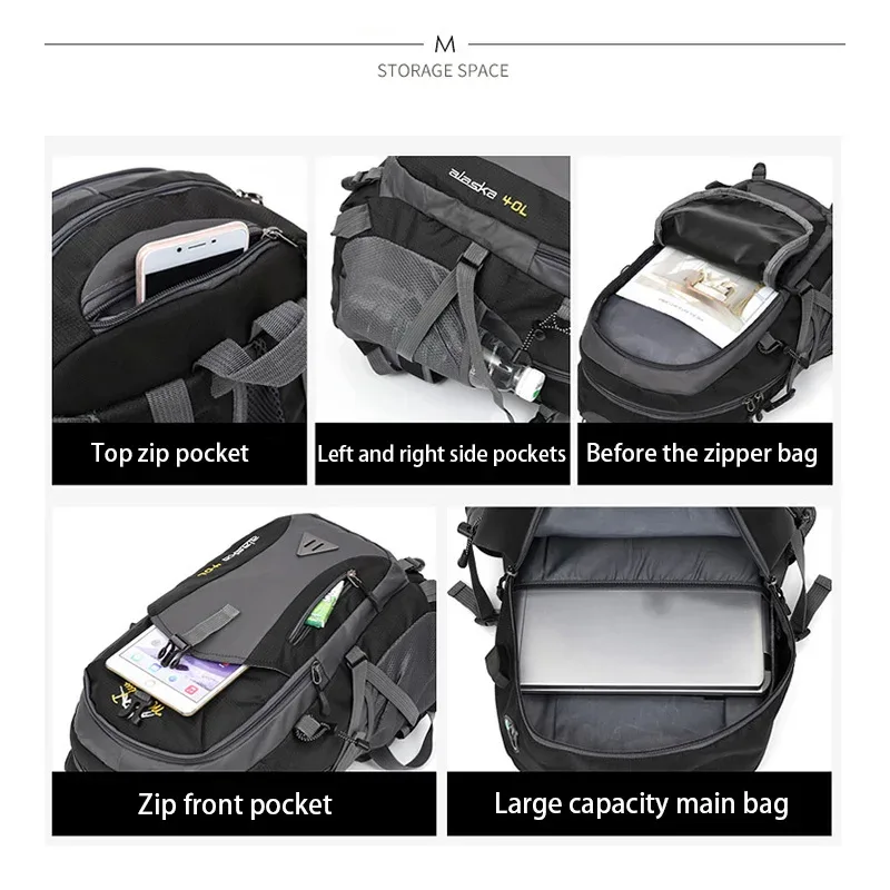 sac à dos étanche d'alpinisme antivol pour hommes, sacs de sport d'équitation, camping en plein air, voyage, escalade, randonnée