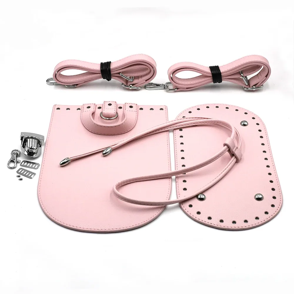 1 ensemble de sacs à main faits à la main pour femmes, sac de couture, housse en cuir avec trous, accessoires de bricolage pour sac à dos tricoté