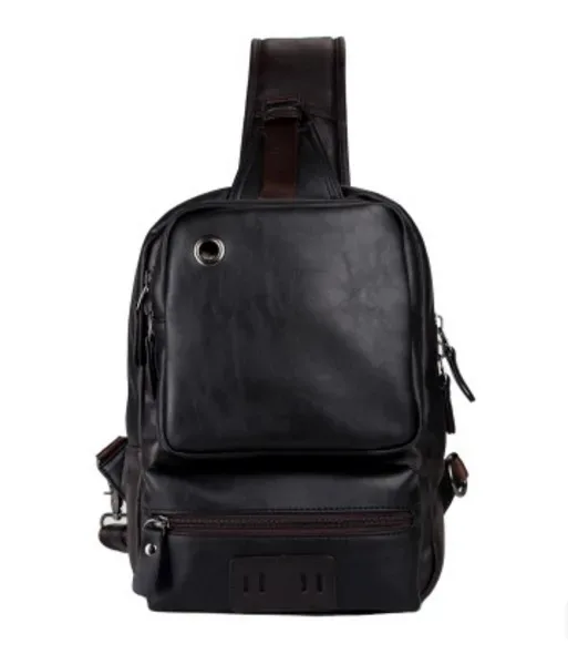 sac à dos de poitrine en cuir pu pour hommes, sacs de messager pour hommes, sac à dos vintage, sacs à bandoulière décontractés, petit sac à bandoulière, mode unique initié