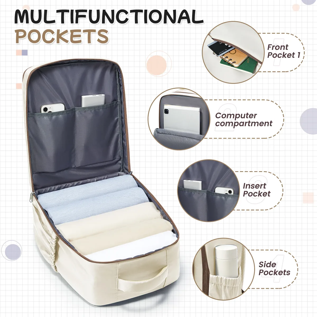 sac à dos de voyage pour avion de cabine 40x30x20, sac à dos de cabine pour bagages à main wizzair 40x30x20, sacs à main pour ordinateur portable 15.6 pouces pour hommes et femmes