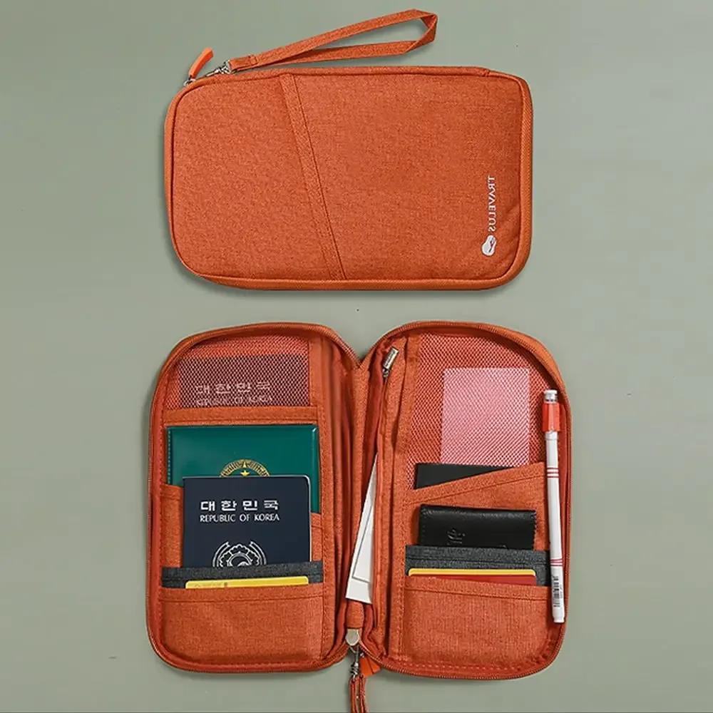 nouvelle pochette de voyage pour passeports, organisateur multifonctionnel pour billets et cartes rfid, idéal pour l'enregistrement à l'avion en famille, unisexe