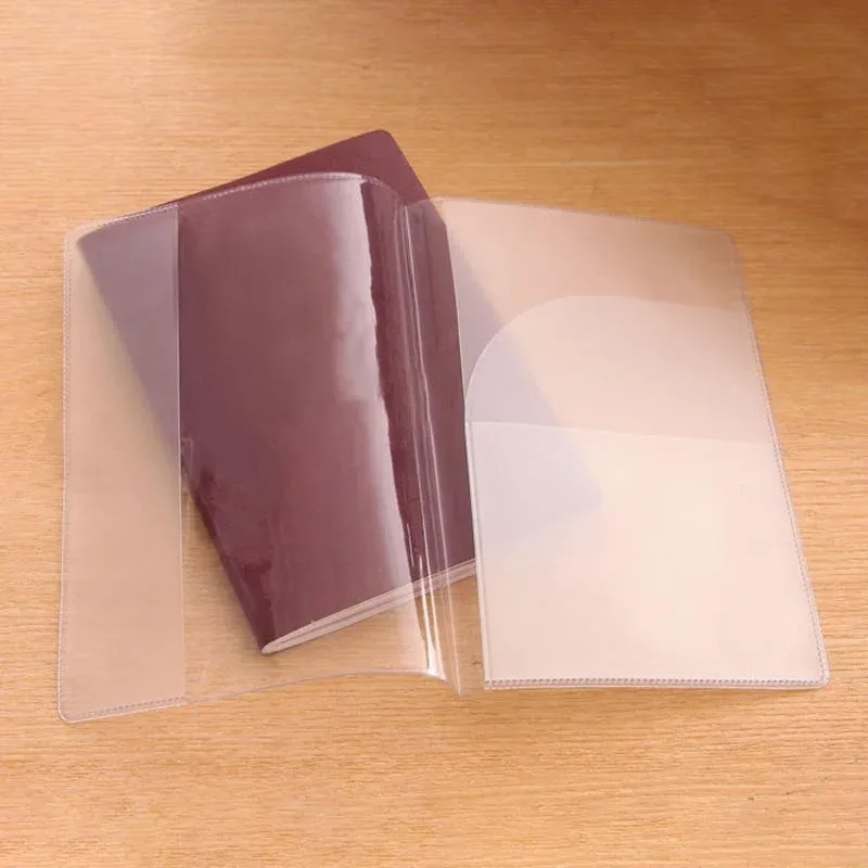 6 pièces voyage étanche saleté porte-passeport couverture portefeuille transparent pvc porte-carte d'identité affaires porte-carte de crédit étui pochette