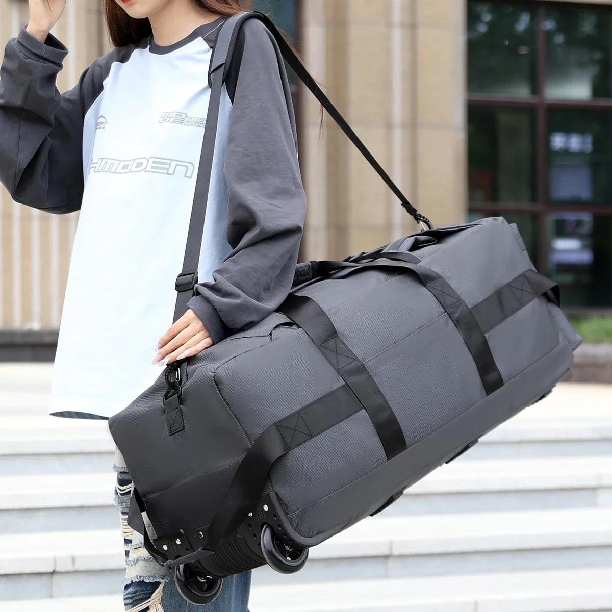 sac de voyage, sac à main de grande capacité, bagage à main extérieur portable, sac de voyage à roulettes, sac polochon unisexe pratique et pratique