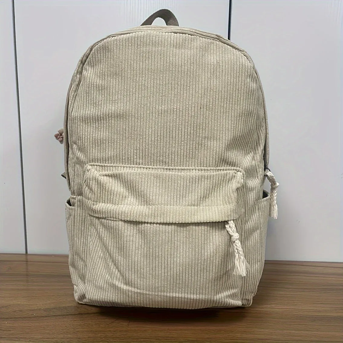 sac à dos en velours côtelé personnalisé pour femmes, broderie vintage, nom personnalisé, sac d'école pour adolescentes, sac de voyage pour étudiantes, grande capacité