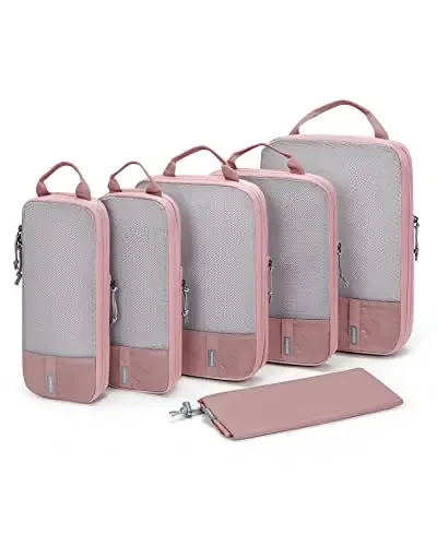 bagsmart-cubes d'emballage de compression pour voyage, sacs à bagages légers et durables, essentiels de voyage, ensemble de 6, 4/2