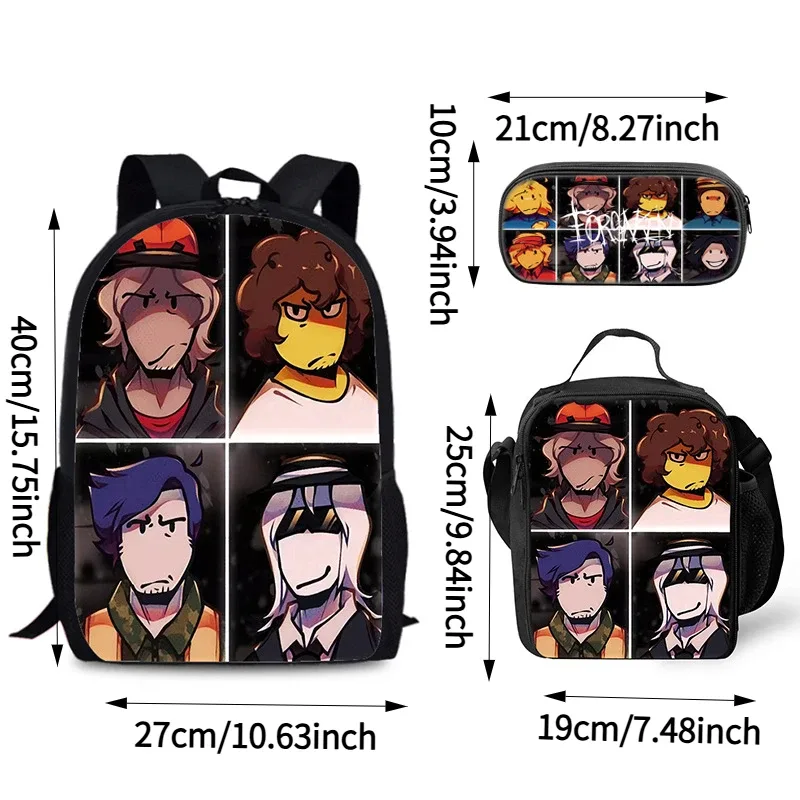 3 pièces ensemble forsaken gubby sac à dos pour les étudiants livre sac luch sac étui pécial forsaken gubby sac à bandoulière enfants cadeaux de noël