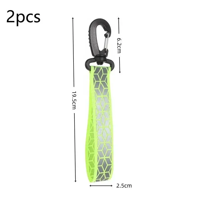 sangles de sécurité réfléchissantes haute visibilité, 2 pièces, avec clips mousquetons robustes, pour sac à dos de cyclisme et de randonnée