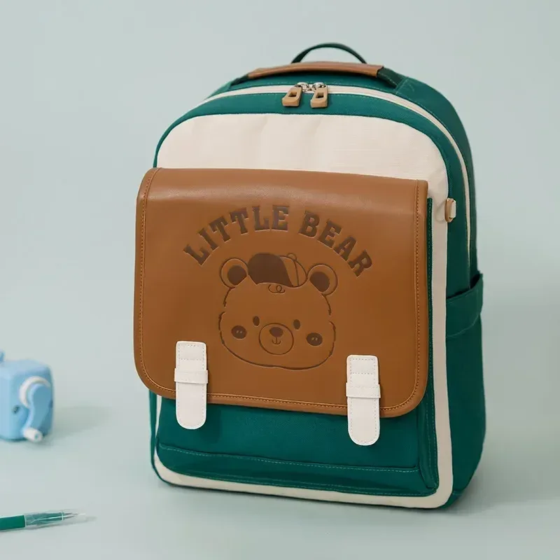 sacs d'école primaire pour garçons et filles, sac à dos de protection de la colonne vertébrale, cartable rose ultra-léger, sacs à livres d'ours de dessin animé, enfants de la 1re à la 6e année