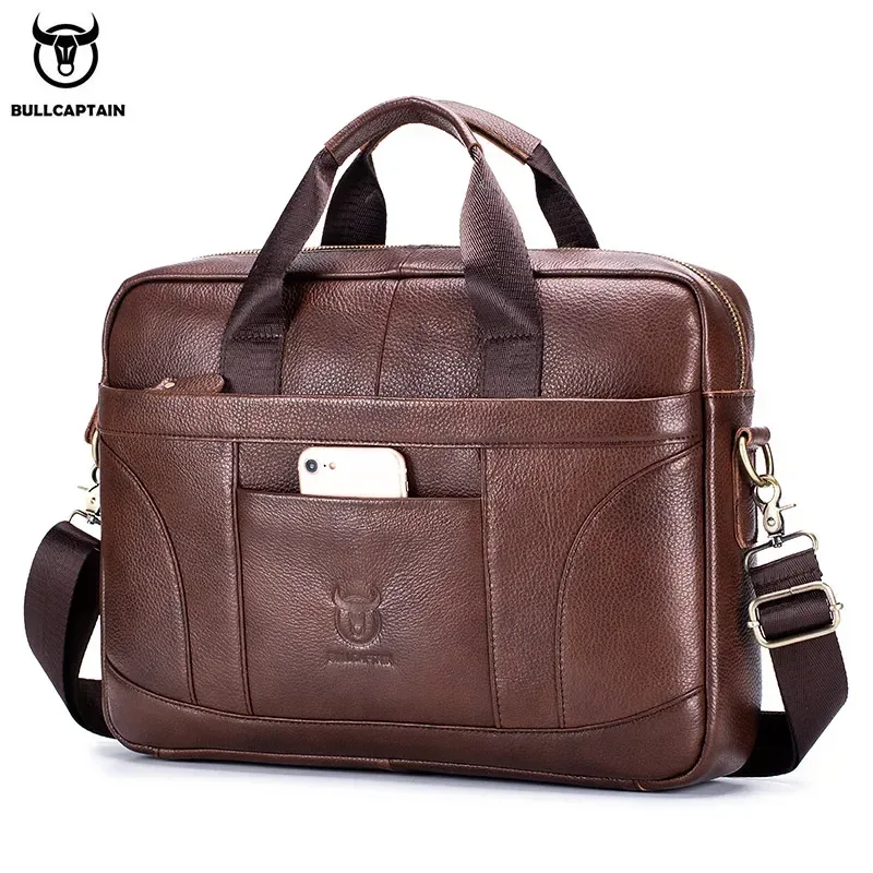 bullcaptain porte-documents pour hommes sacs d'affaires pour hommes peuvent être utilisés pour ordinateur portable de 14 pouces sac à bandoulière en cuir sac à main de bureau