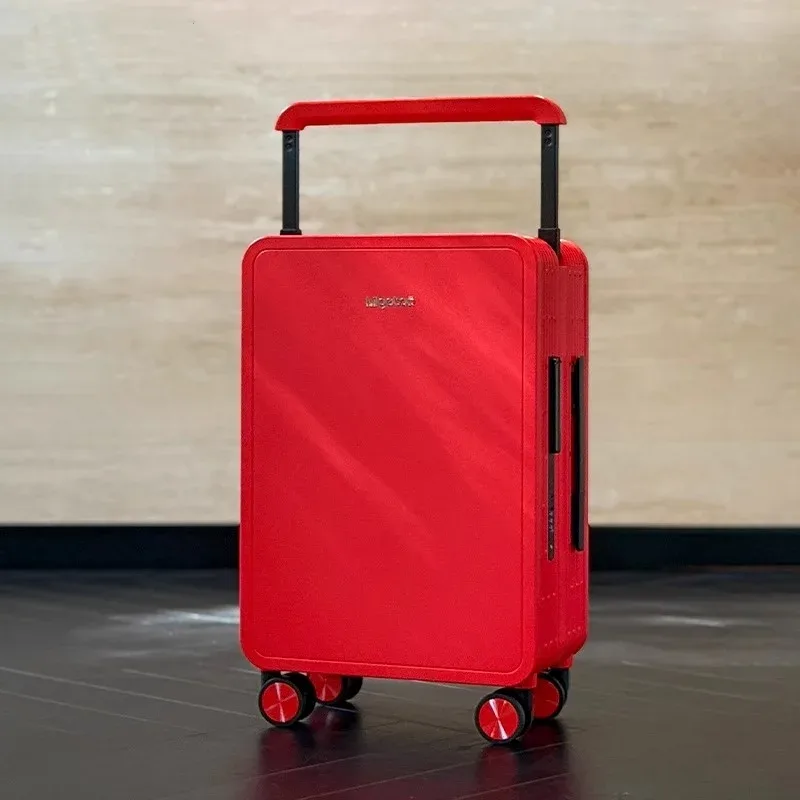 bagage roulant à guidon large, valise de chariot d'équilibre de voyage en matériau pc durable de haute qualité avec 360 ° verrouillage tsa pour roue rotative