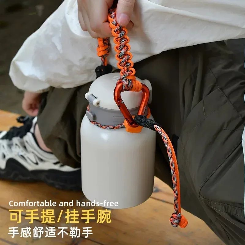 paracorde réglable multifonction tissé bouilloire boucle camping en plein air randonnée outils lanière crochet tactique sac à dos porte-clés