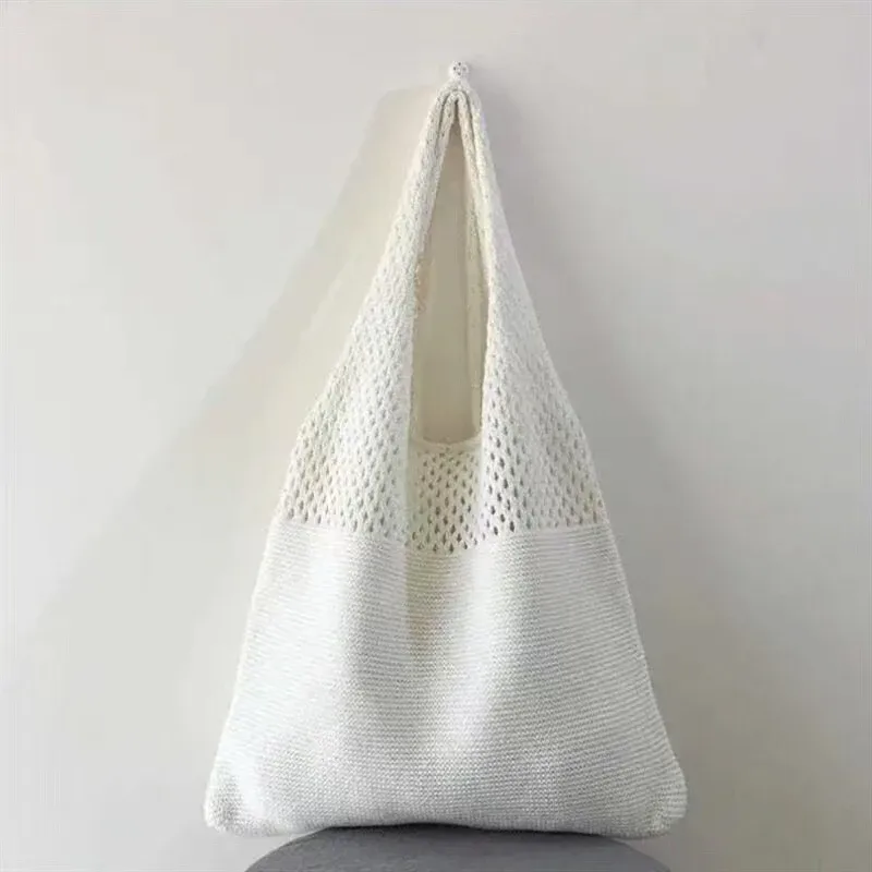 sac fourre-tout vintage chic en fil tissé avec intérieur spacieux, sac à bandoulière décontracté, sac à main utilitaire pour le shopping