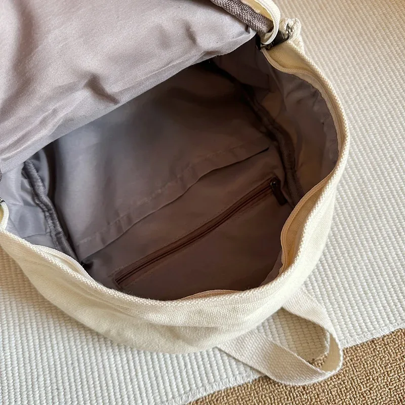 petits sacs à dos en toile solide pour femmes, 100% coton, petits sacs de loisirs ou de voyage, sacs d'école en tissu mignon pour enfants, paquet vert à bandoulière