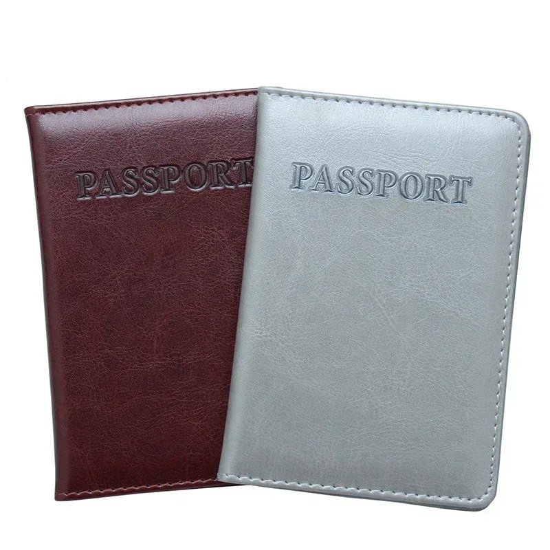 couverture de passeport en cuir pu pour hommes et femmes, porte-passeport de voyage avec porte-carte de crédit, étui portefeuille, étui de protection d'identité, 8 couleurs