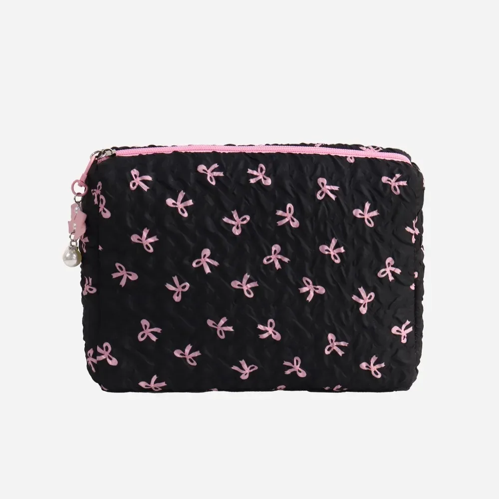 sac à cosmétiques imprimé grande capacité, rangement de documents roses, pochette de maquillage en poudre, sac de voyage, mode, bow107