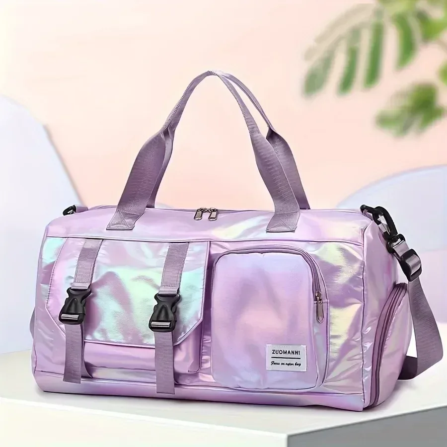 sac polochon de voyage en nylon pour femmes de grande capacité, fourre-tout de gymnastique pour les chevaux avec compartiment à chaussures, sac à main polyvalent pour sports et fitness