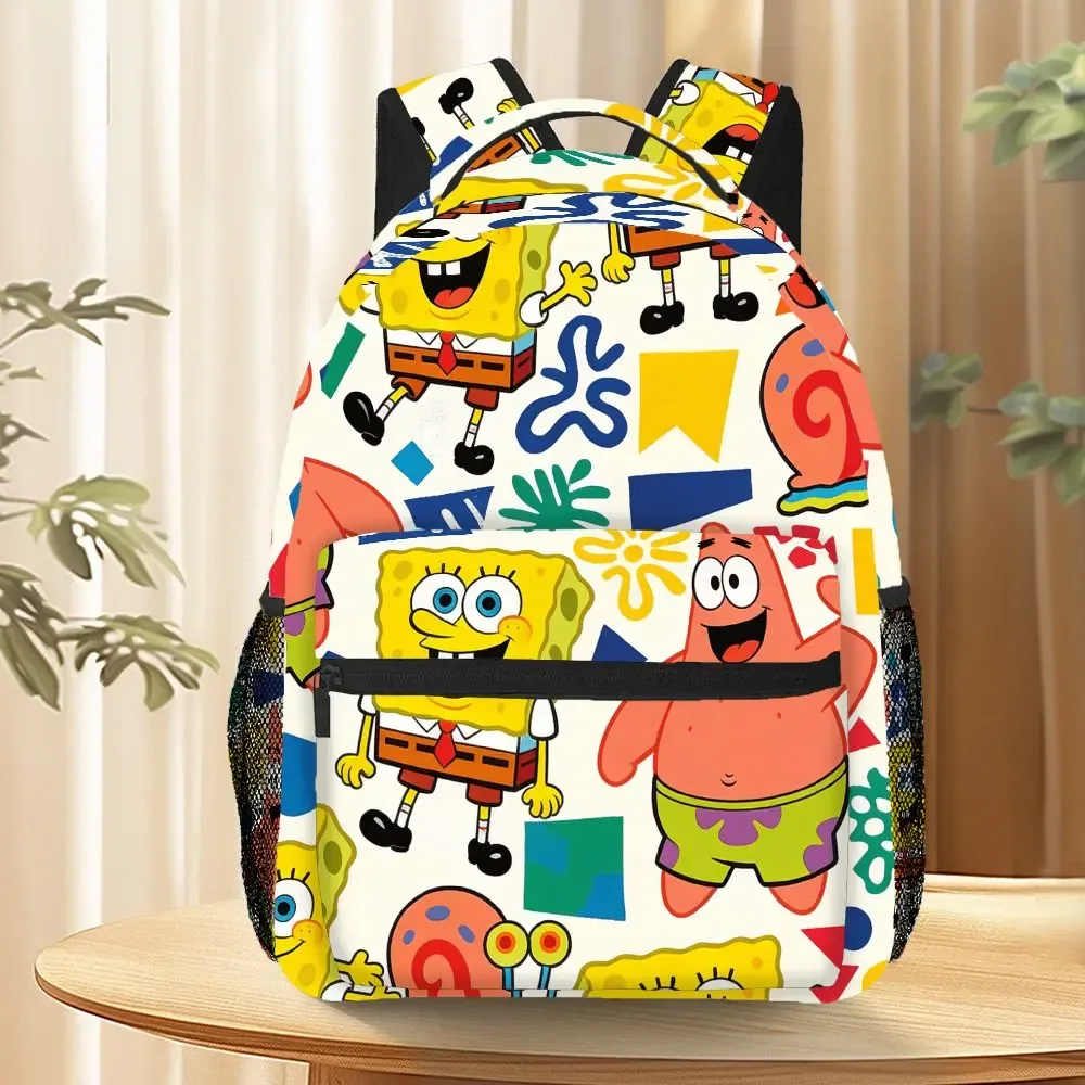 Sac à dos imprimé de dessins animés Bob l'éponge et Patrick Star, sac d'école décontracté pour les voyages et l'école