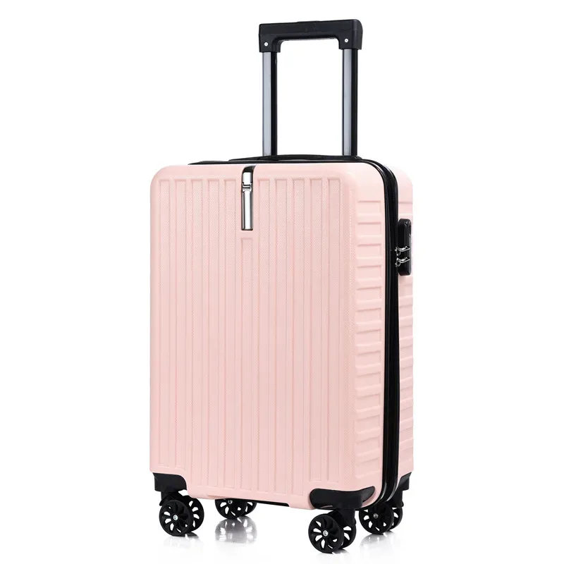 nouveau bagage de 20 pouces, valise à roulettes, valise de voyage, boîte de rangement à coque rigide, fermeture à glissière, rangement en couches