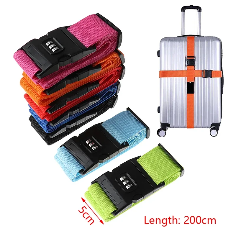 [nouveau] nouvelle sangle de bagage de voyage en nylon durable avec verrou de sécurité, 1 pièce
