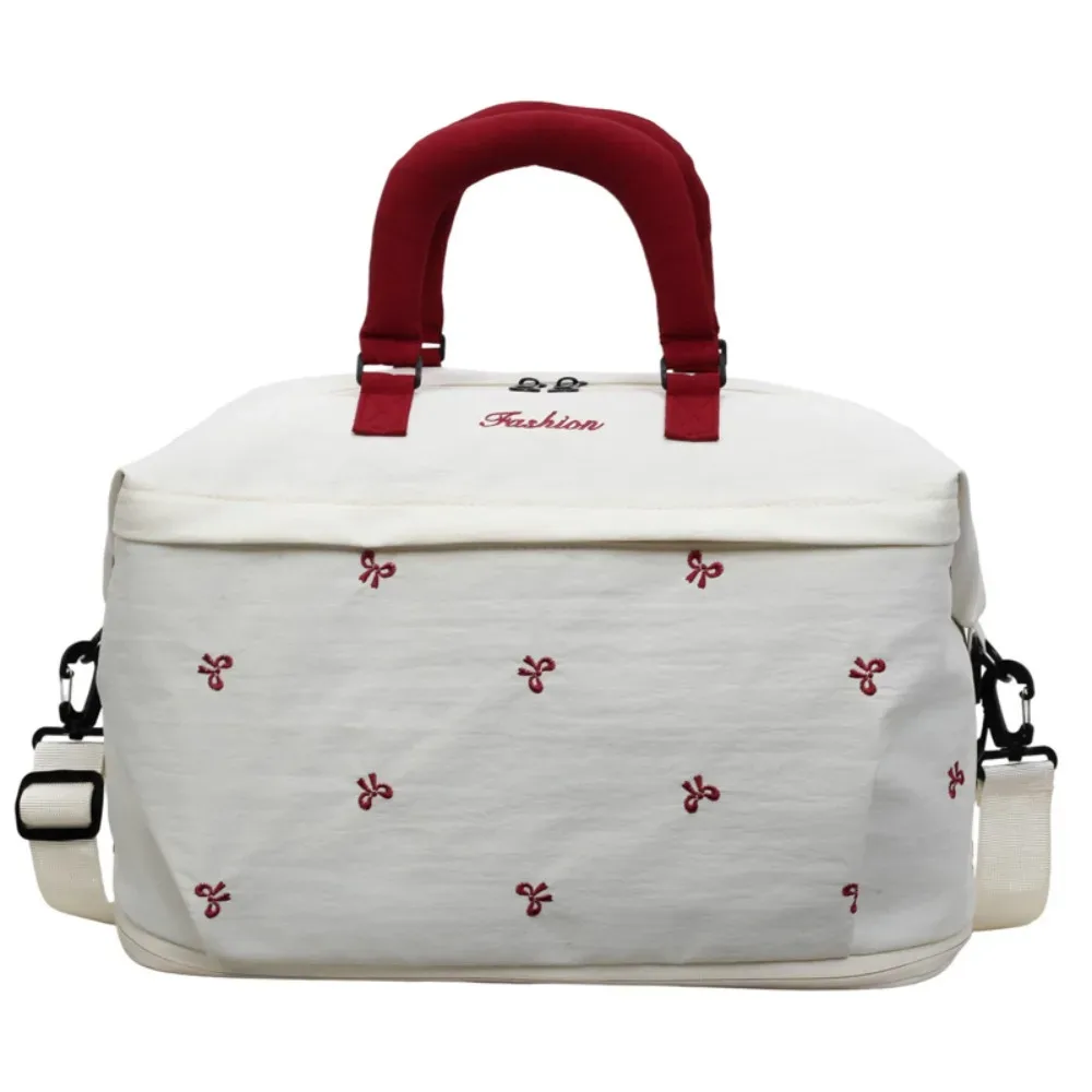 sac de voyage grande capacité imperméable avec nœud papillon, sac de sport à bandoulière ins, sac de fitness portable, sac bandoulière pour courts séjours