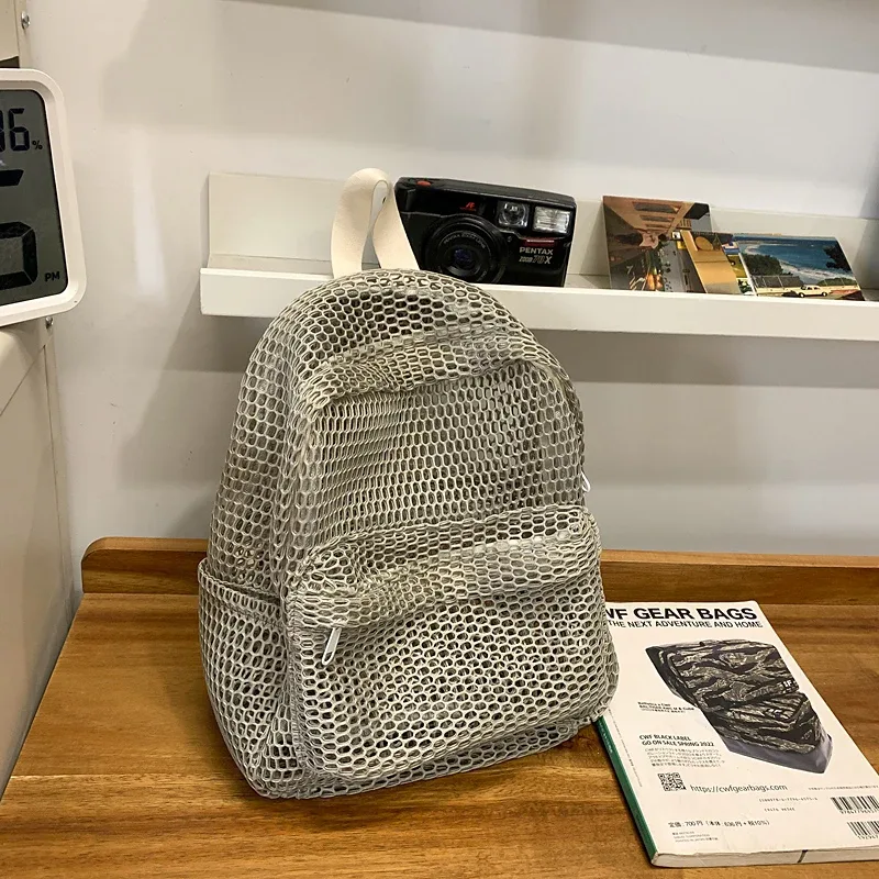 nouveautés petit sac à dos en maille sacs femmes mode couleur unie sacs à dos femmes voyage simple plage étudiant école sacs à dos