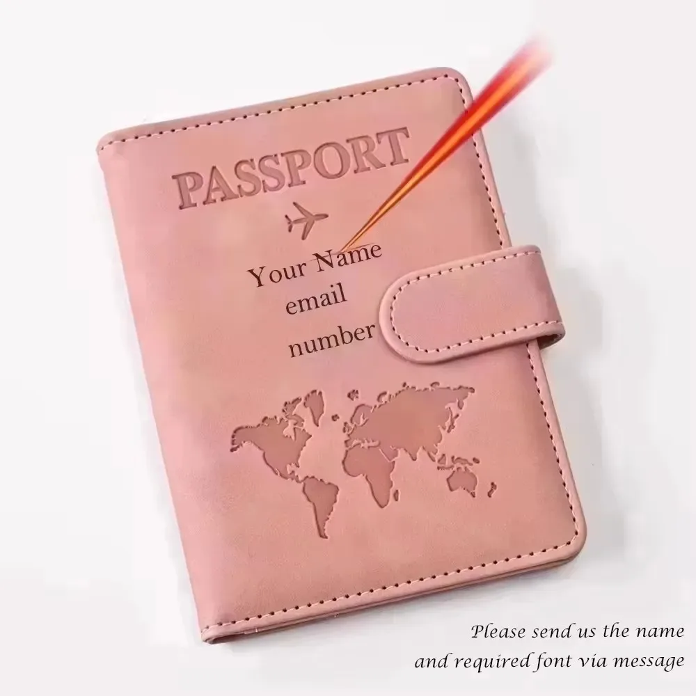 protège-passeport personnalisé avec nom pour couples, étui en cuir pu pour passeport, cartes d'identité et bancaires, accessoires de voyage, porte-passeport sur mesure, cadeau de voyage, organiseur de documents