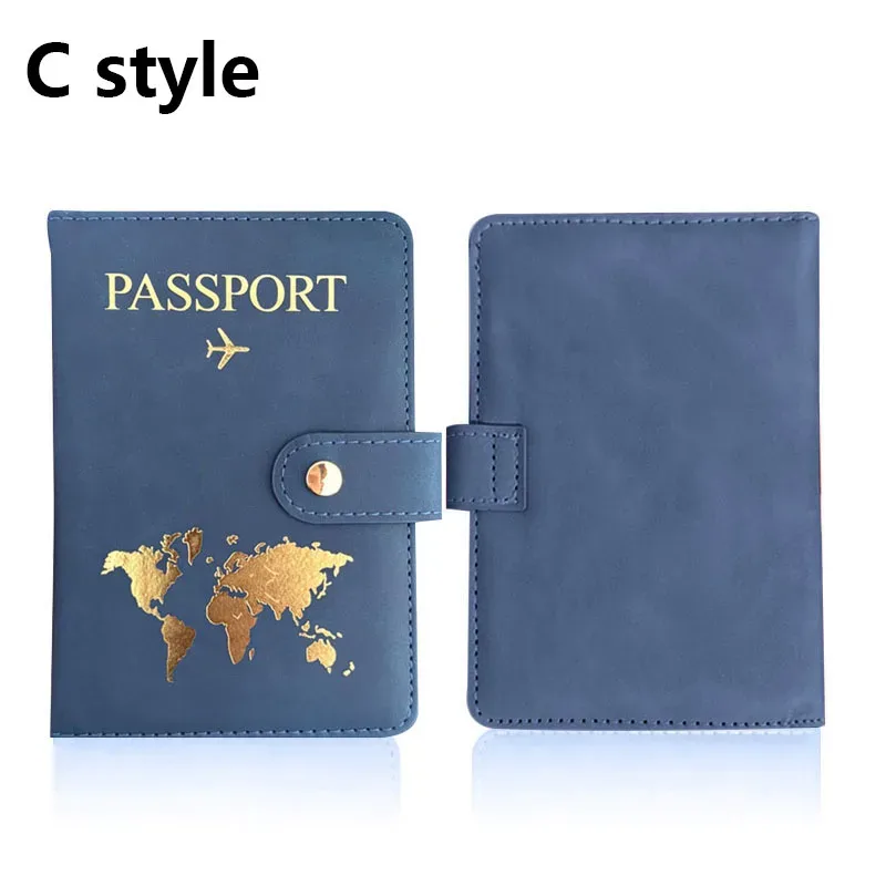 étui porte-passeport en cuir pour essentiels de voyage, portefeuille cartes de crédit, housse de passeport pour femme/homme avec boucle